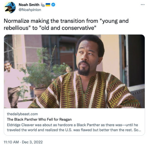Normalize making the transition from “young and rebellious” to “old and conservative.”