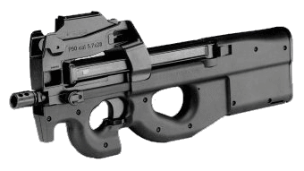 The FN P-90 machine pistol.