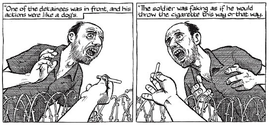 The soldier was faking as if he would throw the cigarette this way or that way.