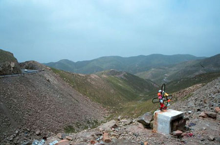 A roadside memorial in Peru.